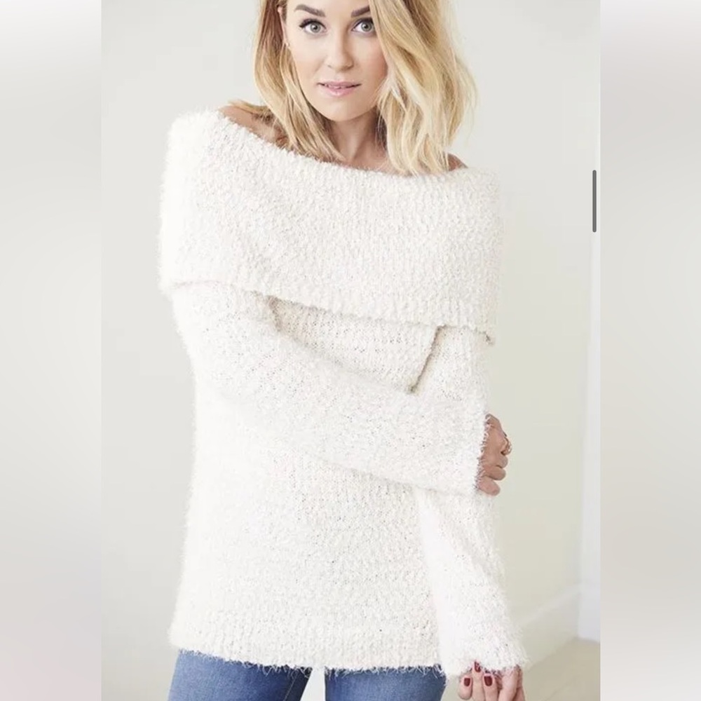 Lauren Conrad LC women’s off the shoulder pullover sweater - large